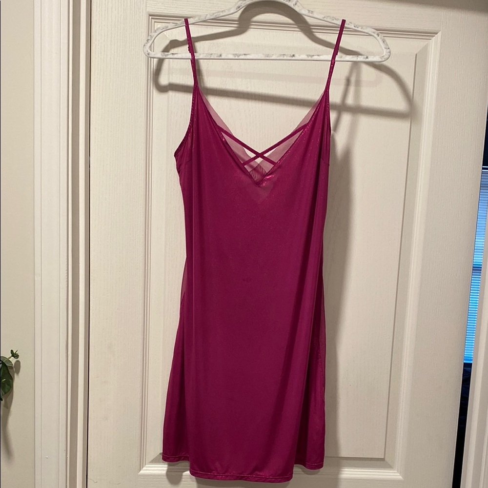 NWOT Victoria's Secret S Fuchsia Shimmer Slip